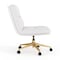 Flash Furniture Chloe Mid-Back White Padded LeatherSoft Armless Chair w/Wheels, Swivel Function, and Gold Frame CH-232174-1-WH-GLD-GG - alternate 6